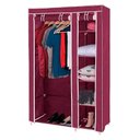 Ver imagem 1 de Guarda Roupa Portatil Duplo Cabideiro Arara 4 Prateleiras Sapateira Organizador Desmontavel Viagem