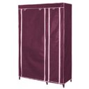Ver imagem 4 de Guarda Roupa Portatil Duplo Cabideiro Arara 4 Prateleiras Sapateira Organizador Desmontavel Viagem