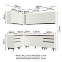 Ver imagem 4 de Armário de Cozinha Completa de Canto 382cm Branco Reims Madesa 02