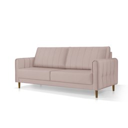 Sofá Living Biagio 2,20m Veludo Pés Madeira:rose - 2