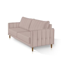 Sofá Living Biagio 2,20m Veludo Pés Madeira:rose - 3