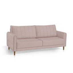 Sofá Living Biagio 2,20m Veludo Pés Madeira:rose - 4