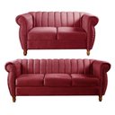Ver imagem 1 de Conjunto Realeza 2 e 3 Lugares Cor:Suede Bordô 110