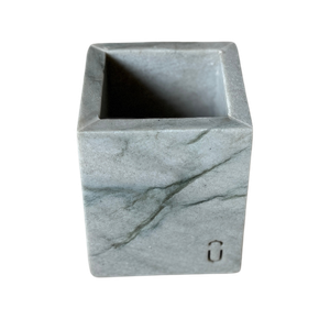 Porta Escova sem Tampa Quartzito Perla Grey Polido 11x9cm