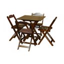 Ver imagem 2 de Kit com 2 Jogo de Mesa 70x70 com 4 Cadeiras Dobráveis Cada Imbúia - Top Madeira