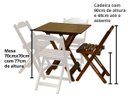 Ver imagem 3 de Kit com 2 Jogo de Mesa 70x70 com 4 Cadeiras Dobráveis Cada Imbúia - Top Madeira