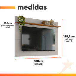Painel para Tv até 70 Polegadas 1,80m Nt1305 Notável - 3