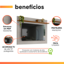 Ver imagem 6 de Painel Home Theater para TV até 70 Polegadas com Prateleira Off White/Marrom - Notável Móveis