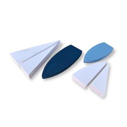 Kit 2 Veleiros Azul Claro e Azul Escuro Decoração Enfeite Barquinhos Náutico - 5
