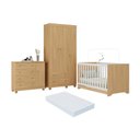 Ver imagem 1 de Quarto de Bebê Completo Berço Americano 3 em 1 Colchão Allegra Multimóveis Mp4606 Madeirado