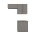 Ver imagem 2 de Lavanderia Modulada 03 Peças 100% MDF com Aéreo Basculante e Tampo Cinza/Calcare Americana