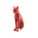 Ver imagem 3 de Gato Low Poly Geométrico Decoração 3D:Vermelho