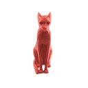 Ver imagem 1 de Gato Low Poly Geométrico Decoração 3D:Vermelho