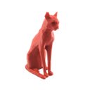 Ver imagem 2 de Gato Low Poly Geométrico Decoração 3D:Vermelho