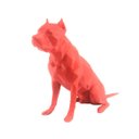 Ver imagem 1 de Pitbull Low Poly Geométrico Decoração 3D:Vermelho