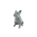 Ver imagem 2 de Buldog Francês Sentado Pet Low Poly Geométrico Decoração 3D:Cinza