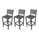 Ver imagem 1 de Kit 3 Banquetas Bistrô Balcão Elegante em Aluminio e Corda Naútica Grafite - França