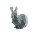 Ver imagem 2 de Coelho Pascoa Low Poly Geométrico Decoração 3D:Cinza