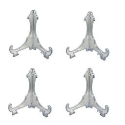 Kit 4 Peças Suporte para Pratos Acrílico Transparente 15Cm - 1