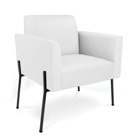 Poltrona Pé de Ferro Preto Kit 2 para Recepção Marisa Corino D03 - D'Rossi Cor Branco