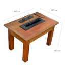 Ver imagem 4 de Mesa de Centro Mesinha Madeira de Demolição com Lareira Ecológica