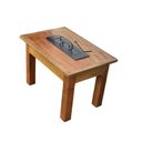 Ver imagem 1 de Mesa de Centro Mesinha Madeira de Demolição com Lareira Ecológica