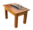 Ver imagem 3 de Mesa de Centro Mesinha Madeira de Demolição com Lareira Ecológica