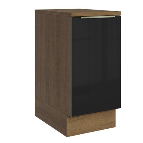 Balcão de Cozinha 40 Cm 1 Porta Rustic/preto Lux Madesa Rustic/preto