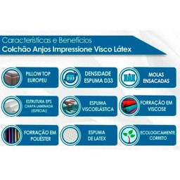 Colchão Casal Anjos Molas Plus Size Látex Ensacadas MasterPocket Impressione Visco Euro Pillow ( - 3