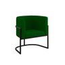Poltrona Cadeira Decorativa Lua Base de Ferro Black Verde - 1