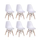 Ver imagem 1 de KIT 6 CADEIRAS CHARLES EAMES EIFFEL BASE MADEIRA SALA DE JANTAR COZINHA BRANCO