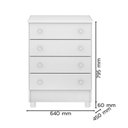 Ver imagem 5 de Dormitório Doce Sonho 2 Portas, Cômoda 4 Gavetas e Berço Branco com Rodízio e Colchão D18 - Qmovi