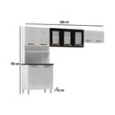 Ver imagem 2 de Armário de Cozinha Compacta de Aço 3 Peças para Micro-ondas com Vidros Multimóveis CR20350