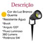 KIT 09 Espeto Jardim 5w Led Luz Branco Quente 3000k Lâmpada Colorido Cob Bivolt Refletor de Jardim - 3