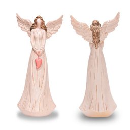 Anjo De Resina Decorativo Pequeno Com Coração 15cm - 6
