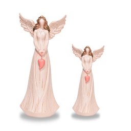 Anjo De Resina Decorativo Pequeno Com Coração 15cm - 4