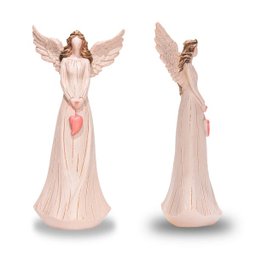 Anjo De Resina Decorativo Pequeno Com Coração 15cm - 5