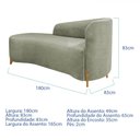 Ver imagem 6 de Divã Recamier Orgânico França 180cm Lado Esq Pés Madeira Bouclé Verde Oliv