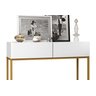 Aparador Buffet Pequeno com Pés de Ferro Dourado Eros 90cm Ideal para Apartamento Branco Fosco Luxo - 4