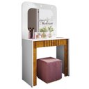 Ver imagem 1 de Penteadeira Camarim 90cm com Espelho Lilian Branco/naturalle B02 - Mpozenato