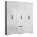 Ver imagem 2 de Guarda Roupa Casal Panamá e Cômoda Ms913 Branco Brilho – Moval