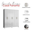 Ver imagem 3 de Guarda Roupa Casal Panamá e Cômoda Ms913 Branco Brilho – Moval