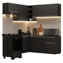 Ver imagem 2 de Armário de Cozinha Completa de Canto Suspenso 325 Cm Preto Nice Madesa 05