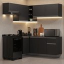 Ver imagem 1 de Armário de Cozinha Completa de Canto Suspenso 325 Cm Preto Nice Madesa 05