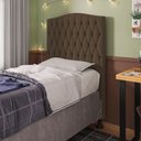 Ver imagem 4 de Cabeceira Greta Cama Box Solteiro 90cm Suede Marrom