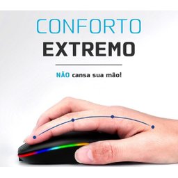 Mouse sem Fio Recarregável Wireles Optico Led Rgb Ergonômico - 1