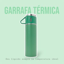 Garrafa Termica Parede Dupla 3 Copo Aço Inox Squeeze 500ml:verde - 5