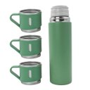 Ver imagem 2 de Garrafa Termica Parede Dupla 3 Copo Aço Inox Squeeze 500ml:verde