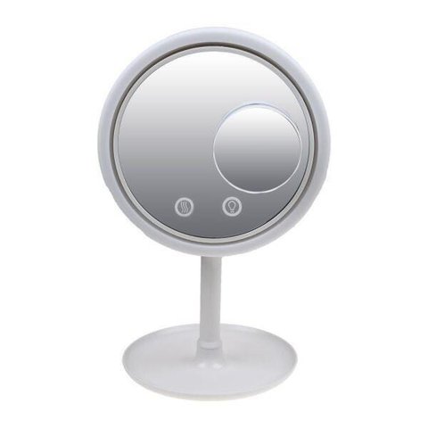 Espelho Maquiagem LED Ventilador Touch Screen Beleza Usb