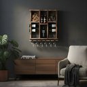 Ver imagem 3 de Barzinho de Madeira Porta Rolhas, Tampinhas e Taças- Rústico